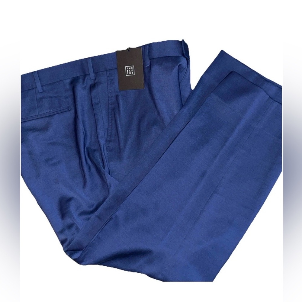 The blk tux NWT mens Dress Pants slacks size 40W X 27 L Blue 100% Wool